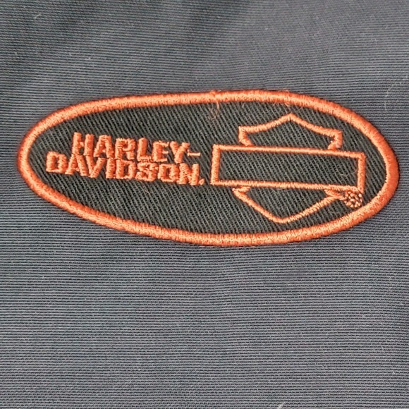 Harley-Davidson Mens Nylon Racing Jacket Black 2XL Striped Biker Eagle Logo - Picture 11 of 14